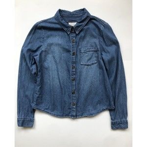 I love H81 Women’s Blue Long Sleeve Button Up Top Size M